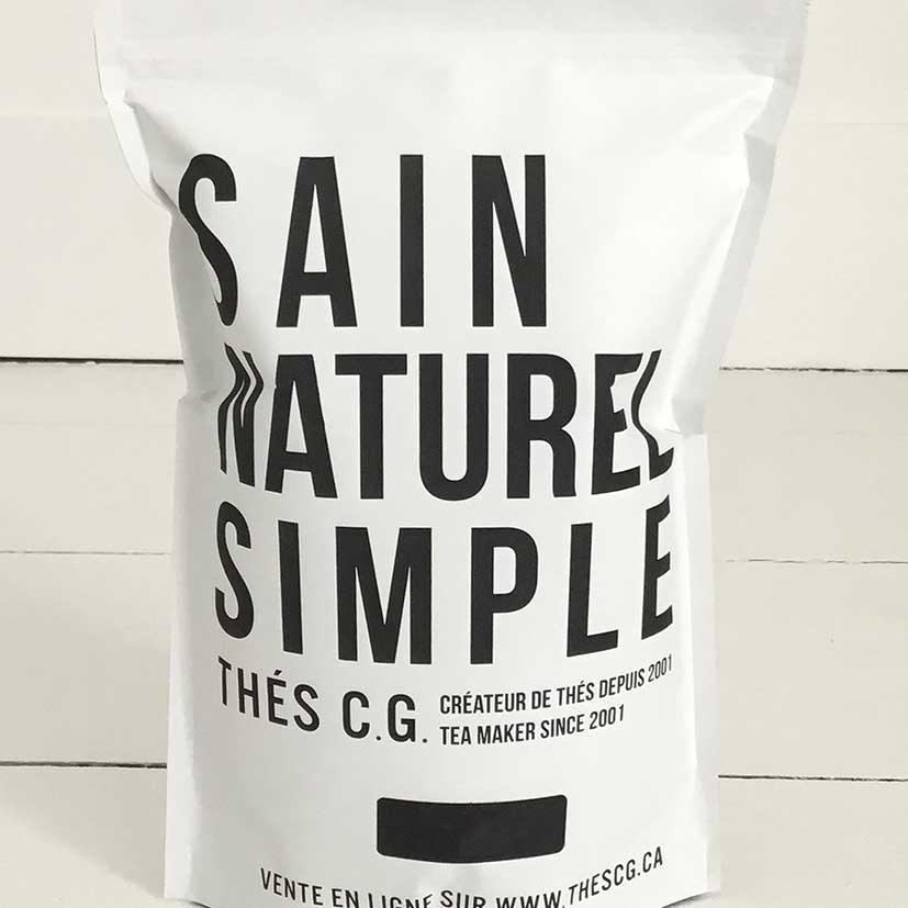 Sac de 400 g. Peut être refermé, parfaitement étanche. Thes CG